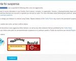 Conta suspensa no Twitter