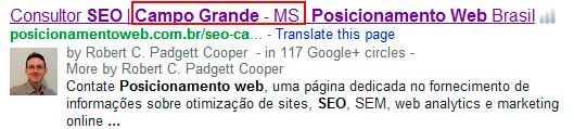 Página de Resultado de Pesquisa no Google Brasil